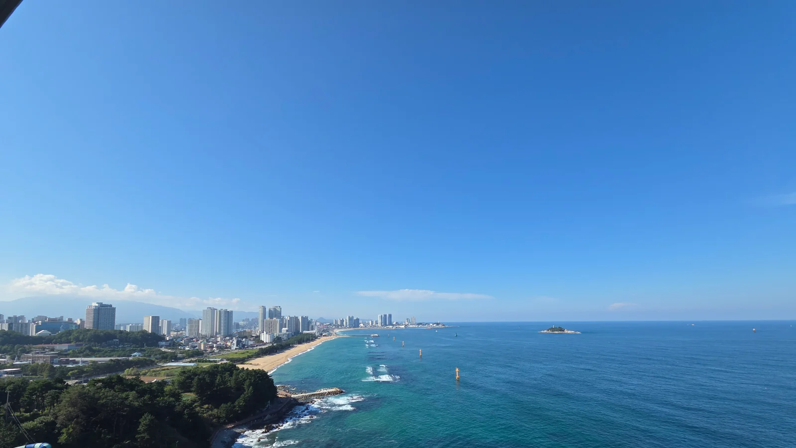 The East Sea and Sokcho coastline seen from Lotte Resort Sokcho