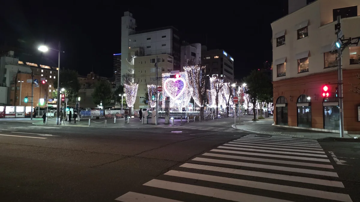 Aoba Symbol Road illuminated on New Year’s night in central Shizuoka