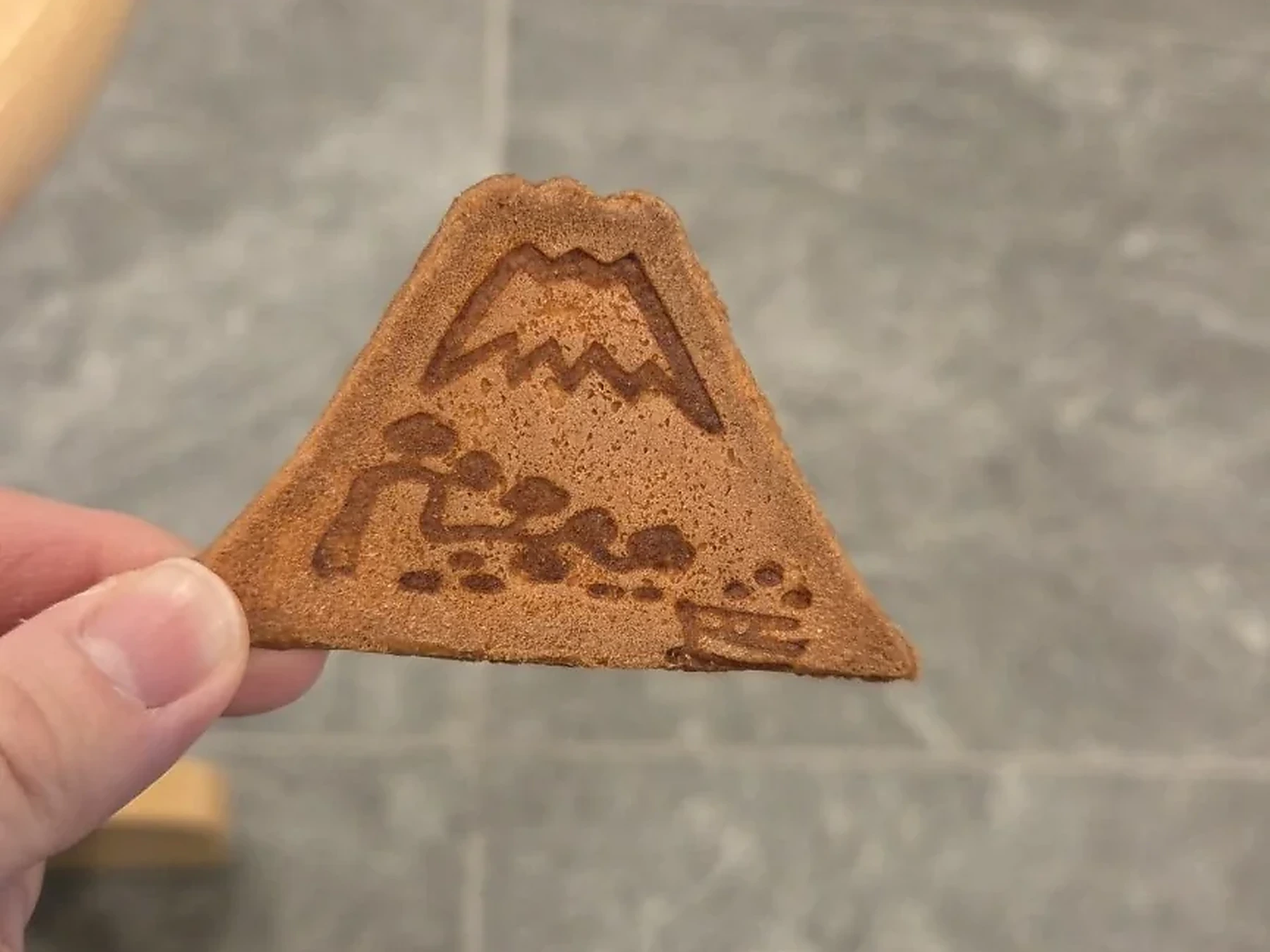 도착해서 받은 후지산 모양 쿠키